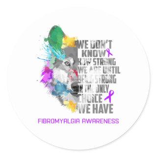 Fibromyalgia Awareness Ribbon Support Gifts Classic Round Sticker