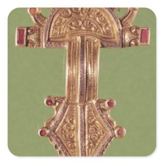 Fibula with heads of birds square sticker