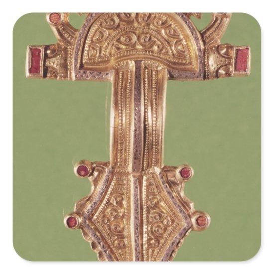 Fibula with heads of birds square sticker