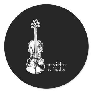 Fiddle Not Violin Bluegrass Country Music Gift Classic Round Sticker