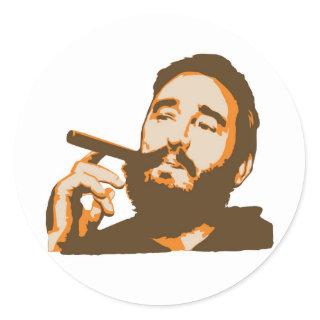 Fidel Castro with Cigar Portrait Sticker