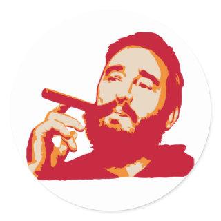 Fidel Castro with Cigar Portrait Sticker