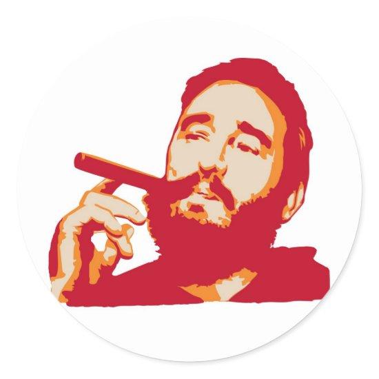 Fidel Castro with Cigar Portrait Sticker