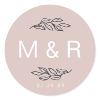Fields of Dreams Blush | Floral Monogram Sticker