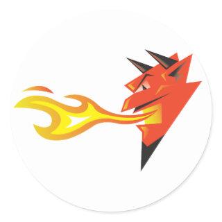 Fiery Devil's Head decal Classic Round Sticker