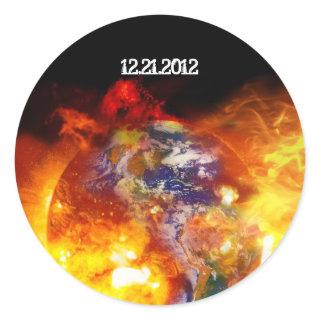Fiery End of the Earth Apocalypse Classic Round Sticker