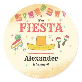 Fiesta Birthday Party Classic Round Sticker