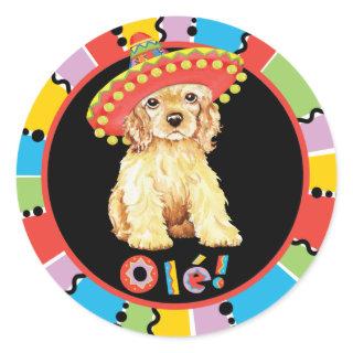 Fiesta Cocker Spaniel Classic Round Sticker