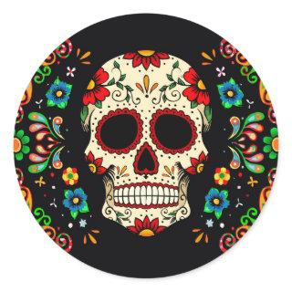 Fiesta Skull Classic Round Sticker