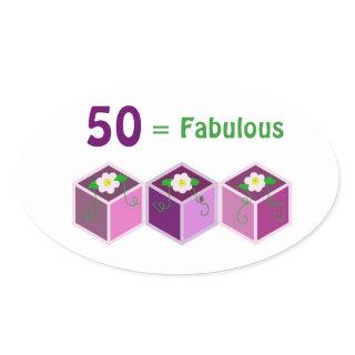 Fiftieth Birthday Oval Sticker