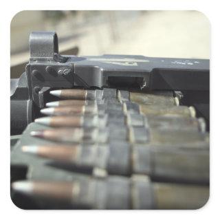 Fifty-caliber machine gun rounds square sticker