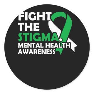 Fight The Stigma. Mental Health Awareness Classic Round Sticker