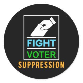 Fight Voter Suppression - Election Design Classic Round Sticker
