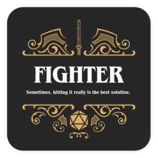 Fighter Class Tabletop RPG Gaming Square Sticker