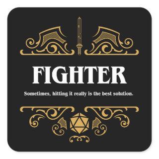 Fighter Class Tabletop RPG Gaming Square Sticker