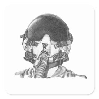 Fighter Pilot Square Sticker