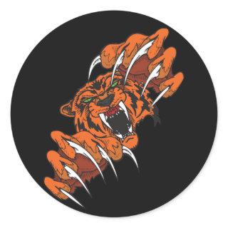 Fighting Tiger Classic Round Sticker