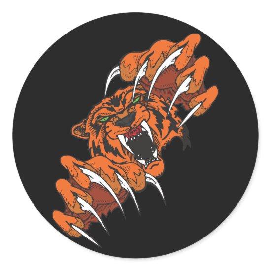 Fighting Tiger Classic Round Sticker