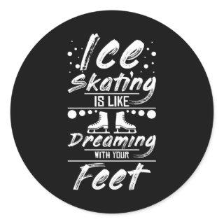 Figure Skating Dreaming Classic Round Sticker