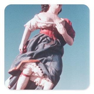 Figurehead from unknown sailing ship square sticker
