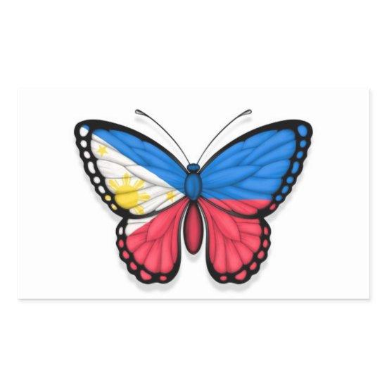 Filipino Butterfly Flag Rectangular Sticker