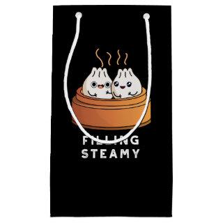 Filling Steamy Funny Dimsum Bao Pun Dark BG Small Gift Bag