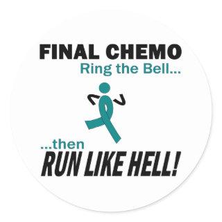 Final Chemo Run Like Hell - Cervical Cancer Classic Round Sticker