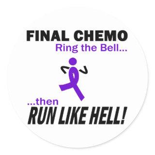 Final Chemo Run Like Hell - Violet Ribbon Classic Round Sticker