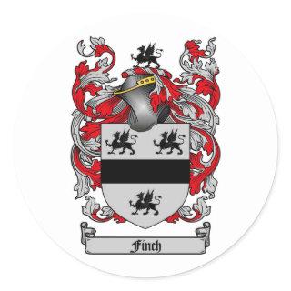 FINCH FAMILY CREST -  FINCH COAT OF ARMS CLASSIC ROUND STICKER