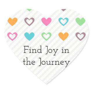 Find Joy in the Journey Heart Patterns Heart Sticker