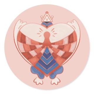 Find My Heart: Heart-shaped Lock Block Classic Round Sticker