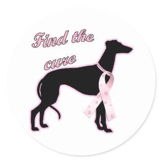 Find the Cure ~ Greyhound Classic Round Sticker