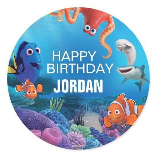 Finding Dory Birthday Classic Round Sticker