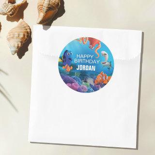 Finding Dory Birthday Classic Round Sticker