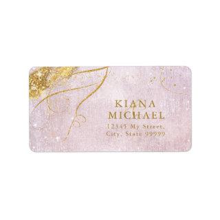 Fine Lines Gold Abstract Wedding Mauve ID867 Label