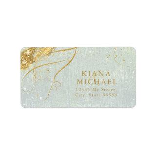 Fine Lines Gold Abstract Wedding Sage ID867 Label
