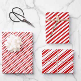 Fine red white Candy Cane Stripes Retro  Sheets