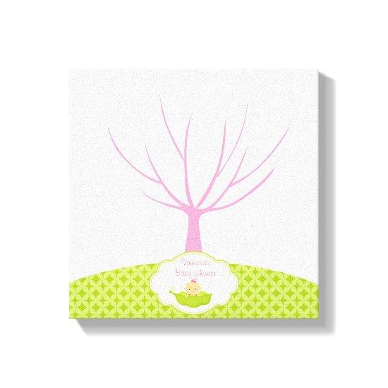 Fingerprint Tree Baby Shower Guestbook Pea Pod