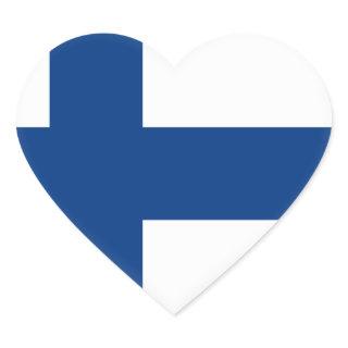 Finland (Finnish) Flag Heart Sticker