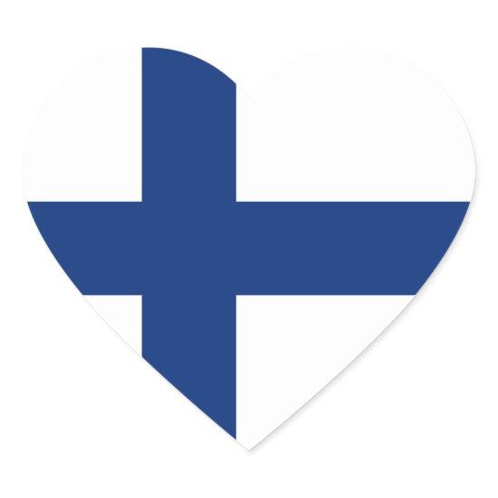 Finland Flag Heart Sticker