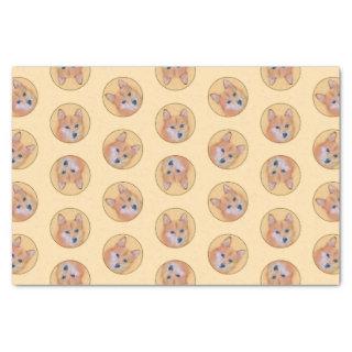 Finnish Spitz Painting Cute Original Pet Dog Art Tissue Paper