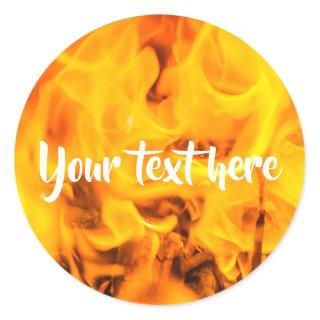Fire and flames classic round sticker