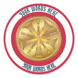 Fire Chief 5 Bugle Medallion Custom Sticker