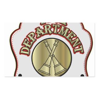 Fire Department Battalion Chief Shield Design Rectangular Sticker