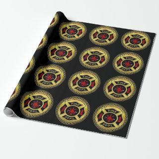 Fire Department logo Black And Gold Badge