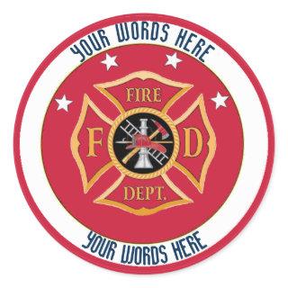 Fire Department Maltese Cross Custom Sticker