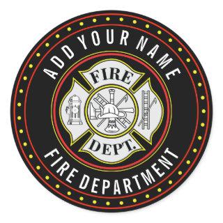 Fire Department Round Badge Classic Round Sticker