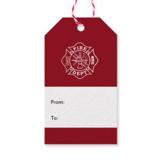 Fire Dept Maltese Cross Gift Tag