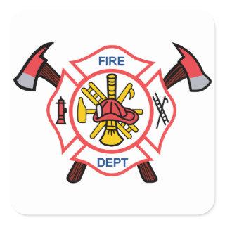 Fire Dept Square Sticker