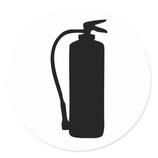 fire extinguisher classic round sticker